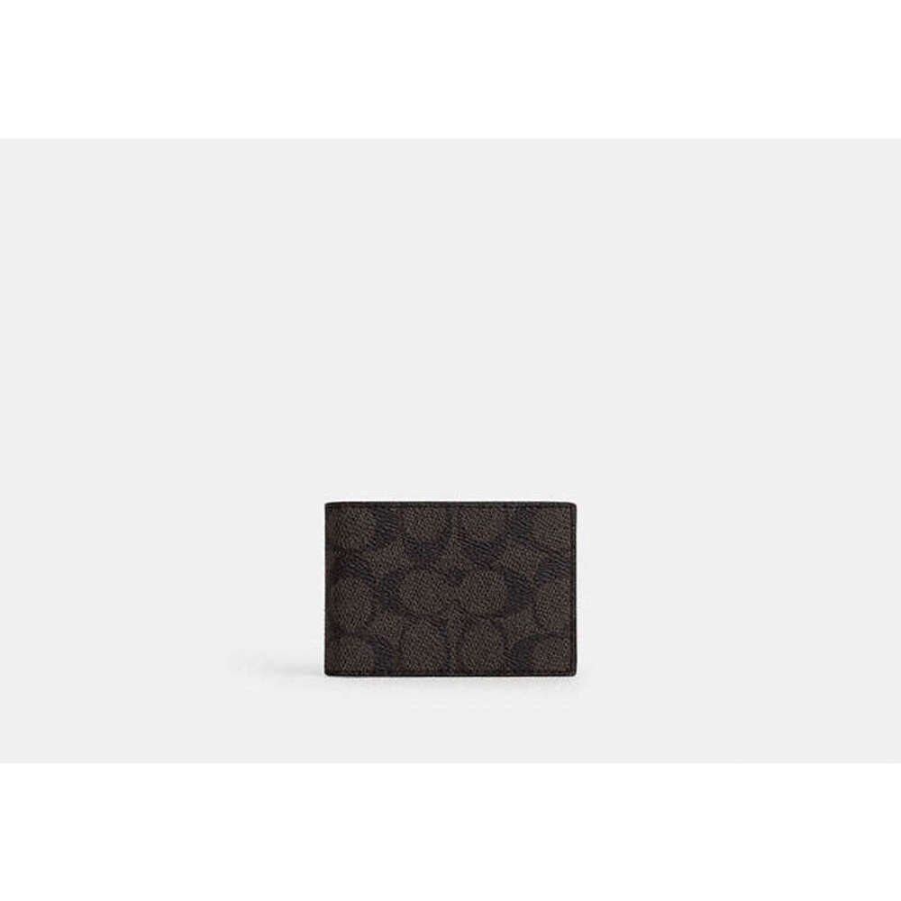 Coach Compact Billfold Wallet In Signature Canvas
